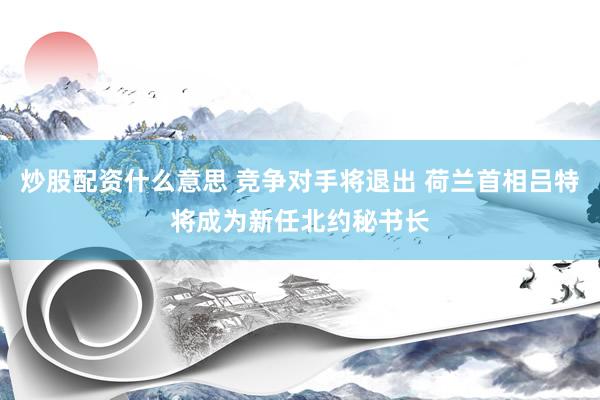 炒股配资什么意思 竞争对手将退出 荷兰首相吕特将成为新任北约秘书长