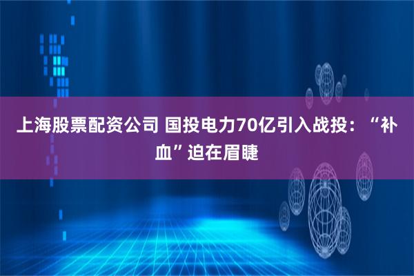 上海股票配资公司 国投电力70亿引入战投：“补血”迫在眉睫